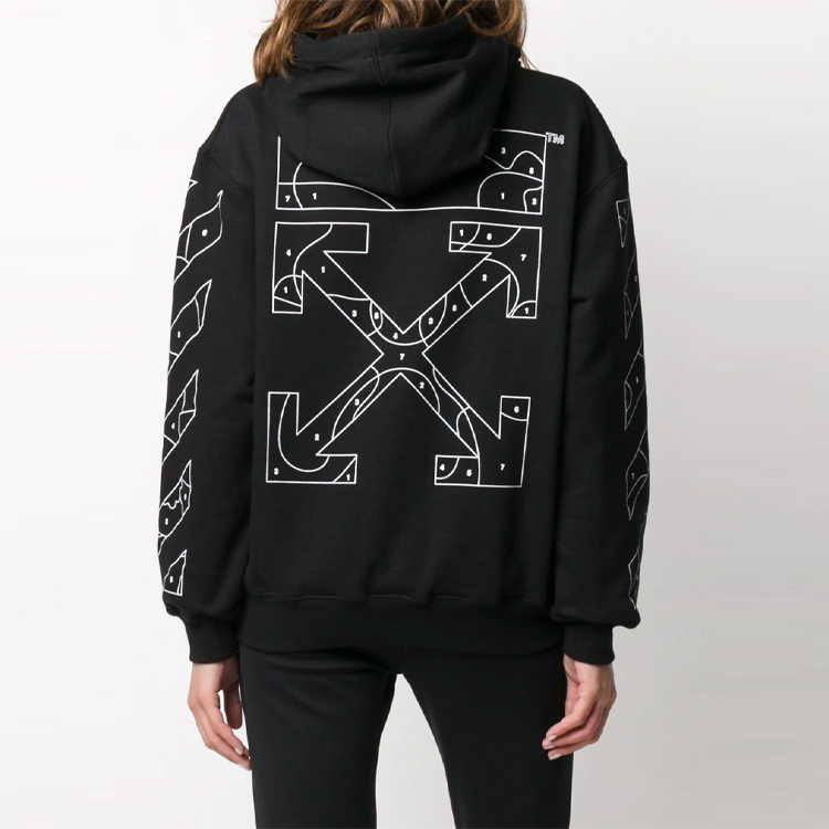 (Women) OFF-WHITE SS21 Pattern Print Oversized Hoodie Black Loose Fit. OWBB032S20FLE0031001 圖 5
