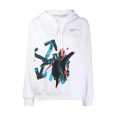 (Women) OFF-WHITE SS22 Arrow Print Hoodie White OWBB032R20F301280130