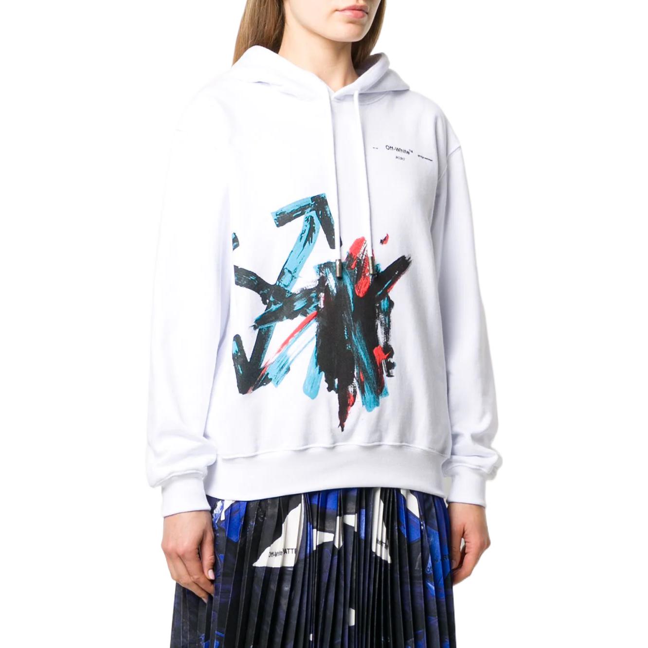 (Women) OFF-WHITE SS22  Arrow Print Hoodie White OWBB032R20F301280130 圖 4