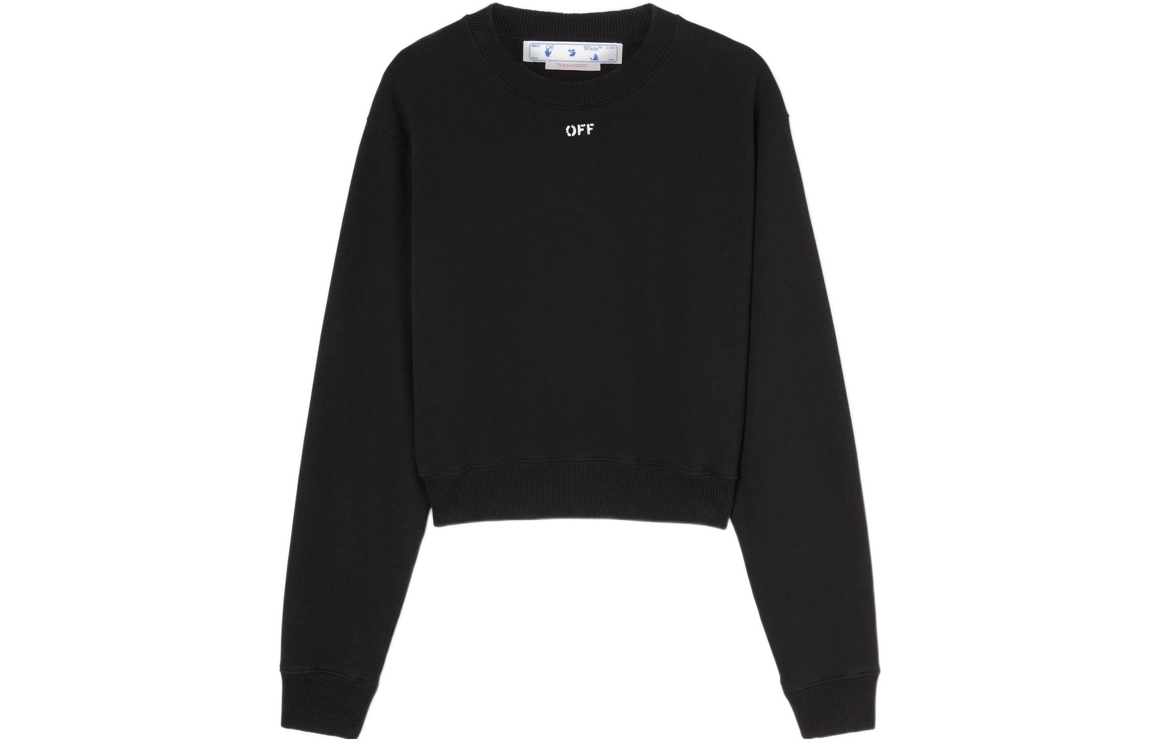 Buy (Women) OFF-WHITE SS22  Logo Print Pullover Hoodie Black OWBA061C99JER0011001