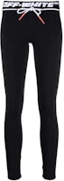 (Women) OFF-WHITE SS22 Logo Tape Slim Fit Black Leggings OWVG035C99JER0011000 (Women) OFF-WHITE SS22 Logo Tape Slim Fit Black Leggings OWVG035C99JER0011000