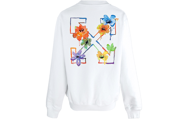 Order (W) オフホワイト SS22 ホワイト ロゴプリント アローズ 長袖 プルオーバー スウェットシャツ OWBA055S22JER0060184