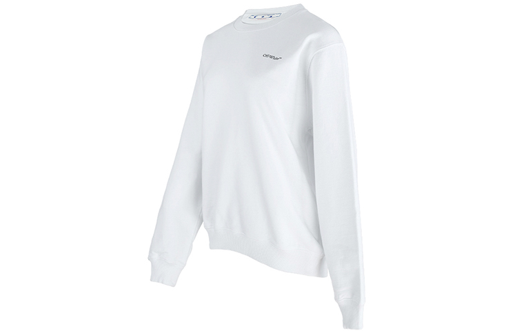 Shop (W) オフホワイト SS22 ホワイト ロゴプリント アローズ 長袖 プルオーバー スウェットシャツ OWBA055S22JER0060184