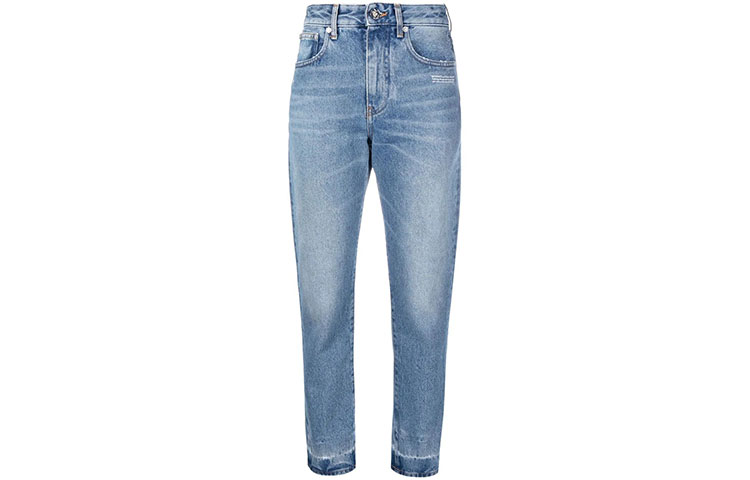 (Women) OFF-WHITE SS22 Tapered Ankle Jeans Women. OWYA032C99DEN0054501