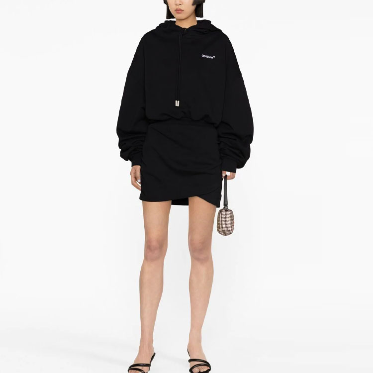 (Women) OFF-WHITE SS23 Black  Oversized Hoodie with Letter Print Design OWDB423C99JER0021001 圖 3