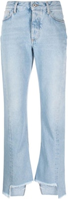 (W) OFF-WHITE SS23 女款復古藍水洗破壞直筒牛仔褲 休閒版型 OWYA053S23DEN0014000 Buy (W) OFF-WHITE SS23 女款復古藍水洗破壞直筒牛仔褲 休閒版型 OWYA053S23DEN0014000