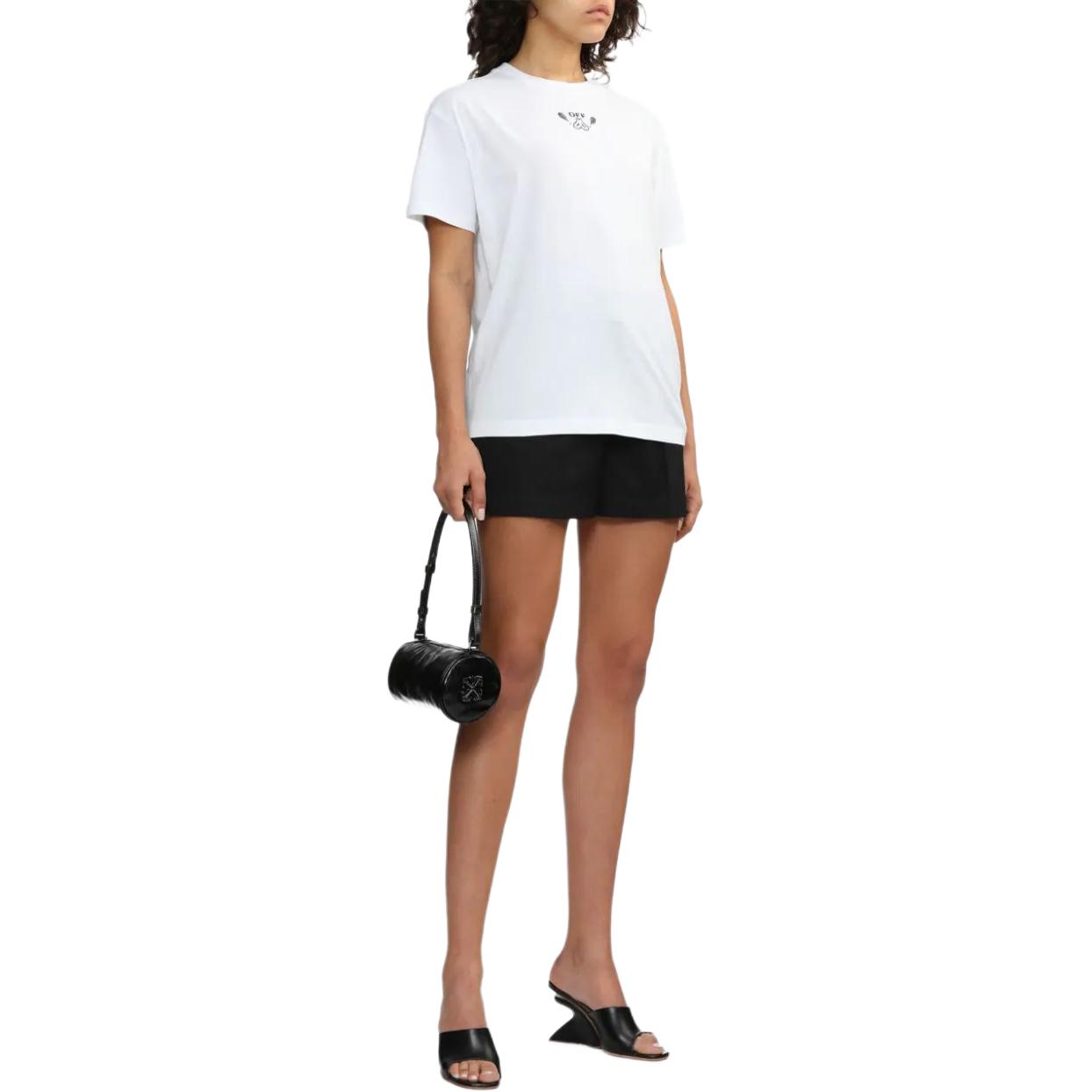 Shop (W) OFF-WHITE SS24 Mujer Shorts Negros Cintura Baja Holgados Casual. OWCS003S24FAB0011000