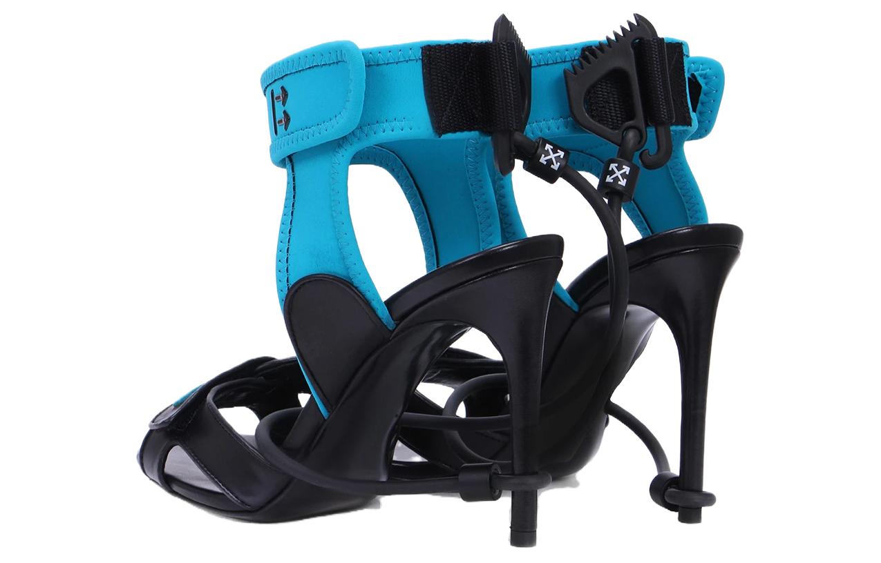 Shop (W) 오프화이트 블루블랙 스틸레토 뮬 OWIA198R20H160683900
