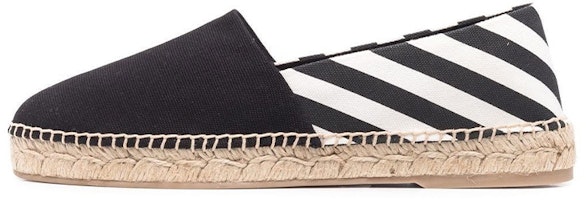 (Women) Off-White Stripes Flat Espadrilles 'Black' OWIB009S22FAB001-1001 (Women) Off-White Stripes Flat Espadrilles 'Black' OWIB009S22FAB001-1001