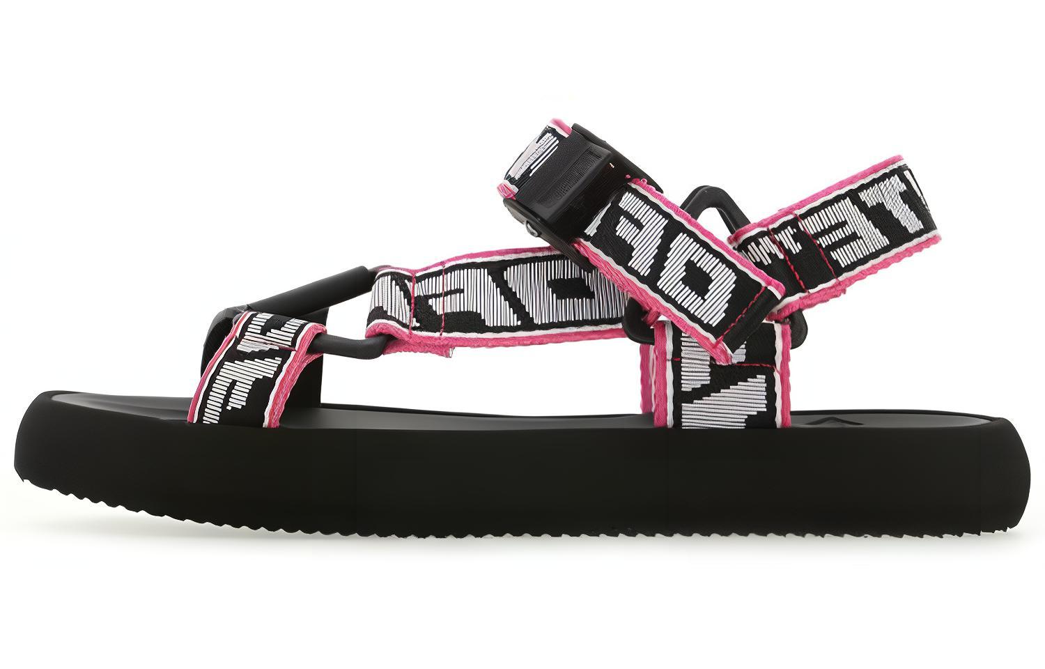 (Women) Off-White Trek Logo Strap Sandal 'Black Pink' OWIH007S21FAB0011001