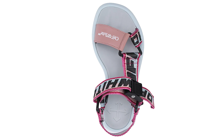 Shop (W) オフホワイト トレッキングロゴサンダル (青ピンク) OWIH007S21FAB001-4230