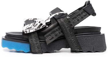 (Women) Off-White Trek Strap Sponge Sandals Black Blue OWIH013F21LEA0011010 (Women) Off-White Trek Strap Sponge Sandals Black Blue OWIH013F21LEA0011010