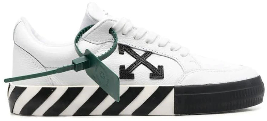 OFF-WHITE Vulcanized 皮革 硫化 時尚板鞋 女款 白黑色 Order OFF-WHITE Vulcanized 皮革 硫化 時尚板鞋 女款 白黑色