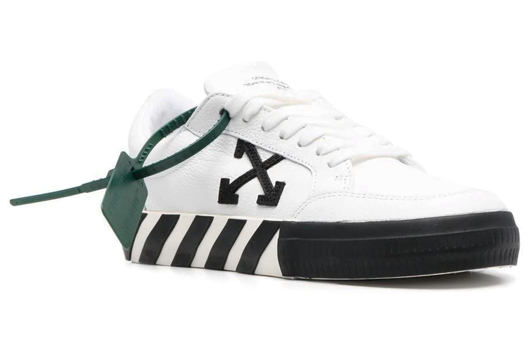 Lookbook OFF-WHITE Vulcanized 皮革 硫化 時尚板鞋 女款 白黑色