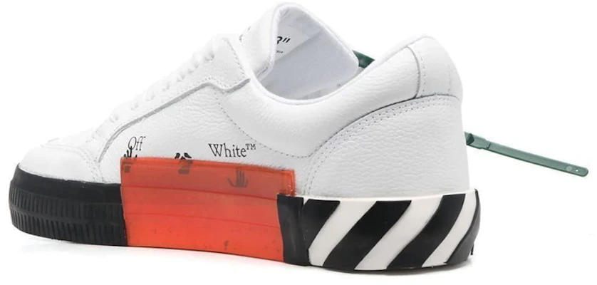 OFF-WHITE Vulcanized 皮革 硫化 時尚板鞋 女款 白黑色 Shop OFF-WHITE Vulcanized 皮革 硫化 時尚板鞋 女款 白黑色