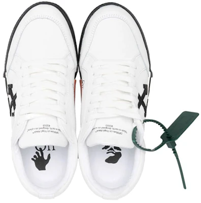 OFF-WHITE Vulcanized 皮革 硫化 時尚板鞋 女款 白黑色 Purchase OFF-WHITE Vulcanized 皮革 硫化 時尚板鞋 女款 白黑色