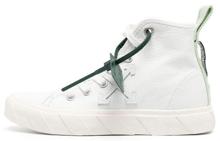 (W) Off-White Vulcanised High-Top Sneaker 'White Green'