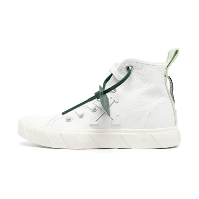 (W) Off-White Vulcanised High-Top Sneaker 'White Green'