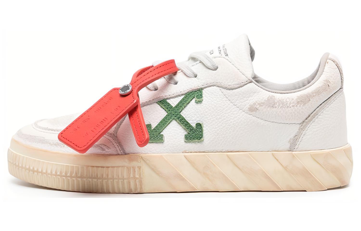 (Women) Off-White Vulcanized Low Distressed White Green OWIA272F23LEA0030155