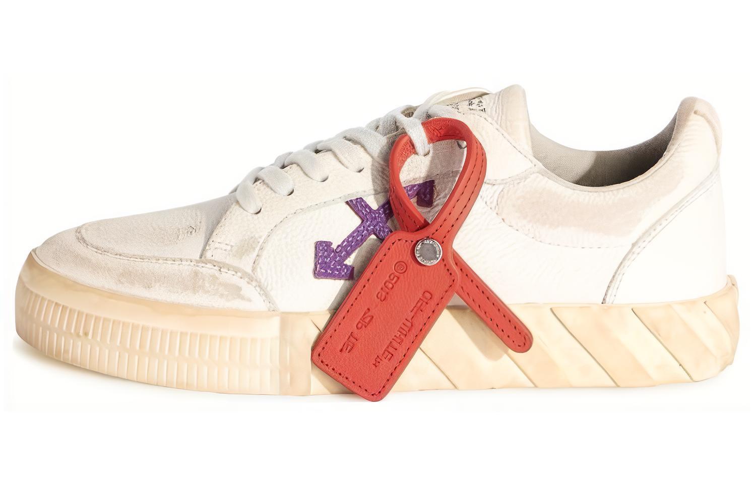 (Women) Off-White Vulcanized Low Distressed White Purple OWIA272F23LEA0030137