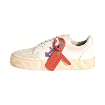 (W) Off-White Vulcanized Low Distressed White Purple