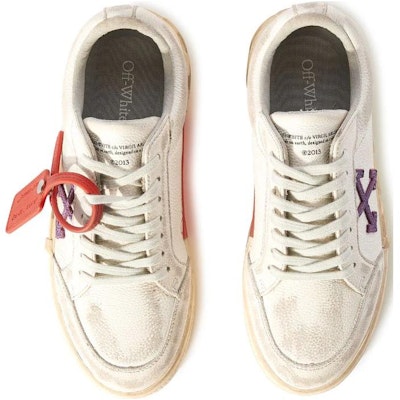 (Women) Off-White Vulcanized Low Distressed White Purple OWIA272F23LEA0030137 Shop (Women) Off-White Vulcanized Low Distressed White Purple OWIA272F23LEA0030137