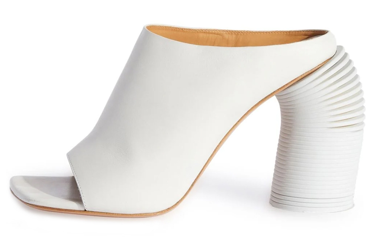 Buy (W) Off-White Sandalo Fashion Tacco Alto in Pelle Bianco con Punta Aperta OWIH048S23LEA0020372
