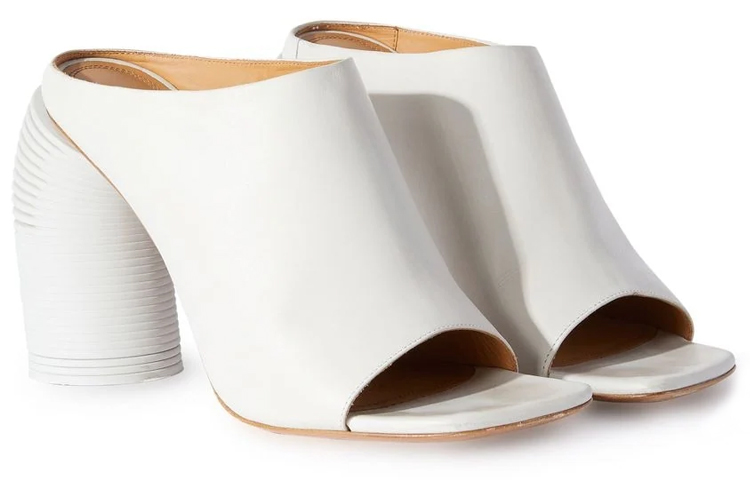Order (W) Off-White Sandalo Fashion Tacco Alto in Pelle Bianco con Punta Aperta OWIH048S23LEA0020372