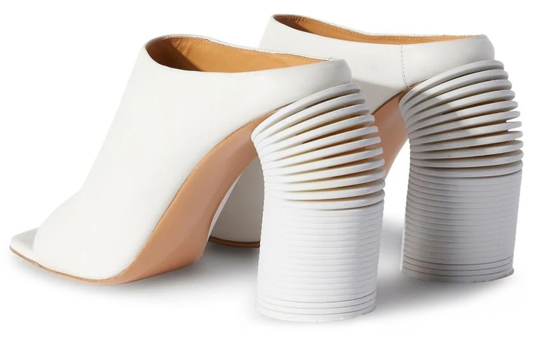 Lookbook (W) Off-White 'Sandal Tumit Tinggi Kulit Terbuka' - Putih OWIH048S23LEA0020372