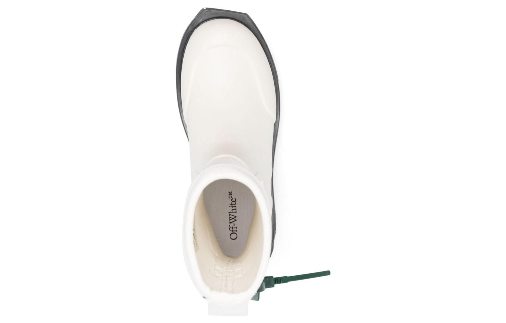 Shop (W) Off-White Wit Zwart ''Slogan Print Platform Enkel Laarzen'' OWIE016C99MAT0010110