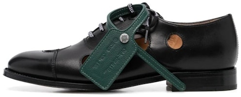 (Women) Off-White x Church's 'Meteor Holes' Leather Comfort Lace-Up Casual Sneaker 'Black' OWIF009T22LEA0011055 (Women) Off-White x Church's 'Meteor Holes' Leather Comfort Lace-Up Casual Sneaker 'Black' OWIF009T22LEA0011055