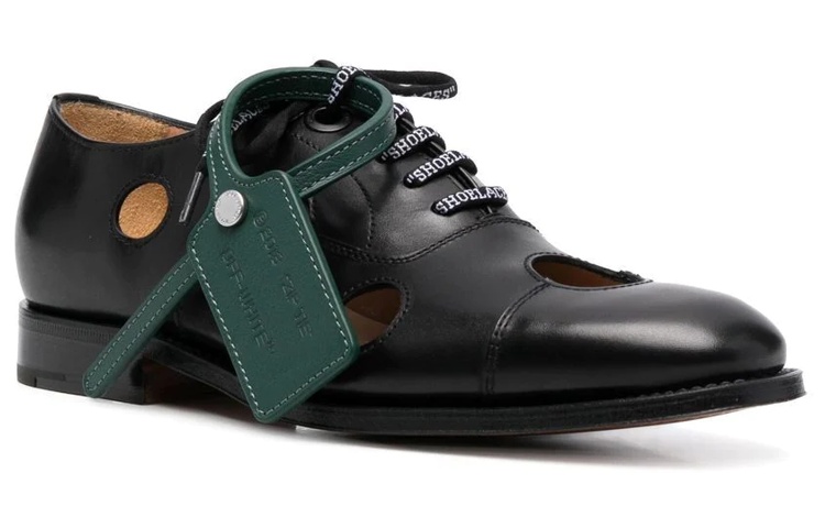 Order (W) Off-White x Church''s Sneaker Casual in Pelle Nero con Fori Meteora OWIF009T22LEA0011055