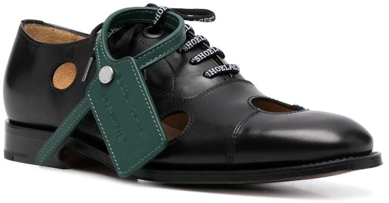 (Women) Off-White x Church's 'Meteor Holes' Leather Comfort Lace-Up Casual Sneaker 'Black' OWIF009T22LEA0011055 Order (Women) Off-White x Church's 'Meteor Holes' Leather Comfort Lace-Up Casual Sneaker 'Black' OWIF009T22LEA0011055