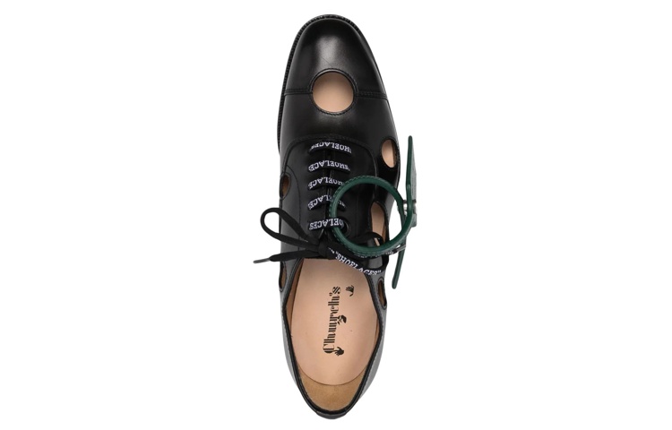 Shop (W) Off-White x Church''s Sneaker Casual in Pelle Nero con Fori Meteora OWIF009T22LEA0011055