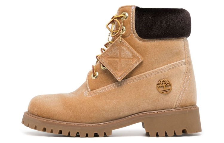 (W) Off-White Timberland Ankle Boots 'Brown Velvet'