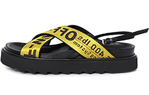 (W) Off-White Yellow Slippers