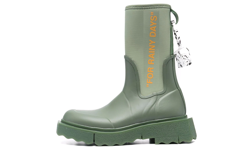 Buy (Women) Off-White Zip-Tie Rain Boot 'For Rainy Days - Green' OWIA265F21MAT0015720
