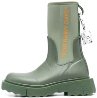 (Women) Off-White Zip-Tie Rain Boot 'For Rainy Days - Green' OWIA265F21MAT0015720 (Women) Off-White Zip-Tie Rain Boot 'For Rainy Days - Green' OWIA265F21MAT0015720
