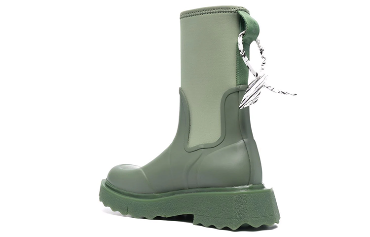 Lookbook (Women) Off-White Zip-Tie Rain Boot 'For Rainy Days - Green' OWIA265F21MAT0015720