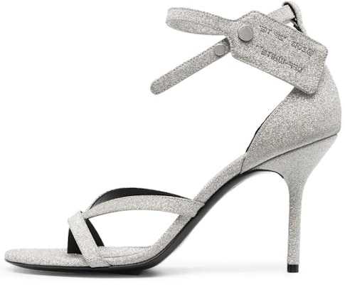 (Women) Off-White Zip-Tie Sequin Sandals 'Silver Glitter' OWIH028F22LEA0027272 Buy (Women) Off-White Zip-Tie Sequin Sandals 'Silver Glitter' OWIH028F22LEA0027272