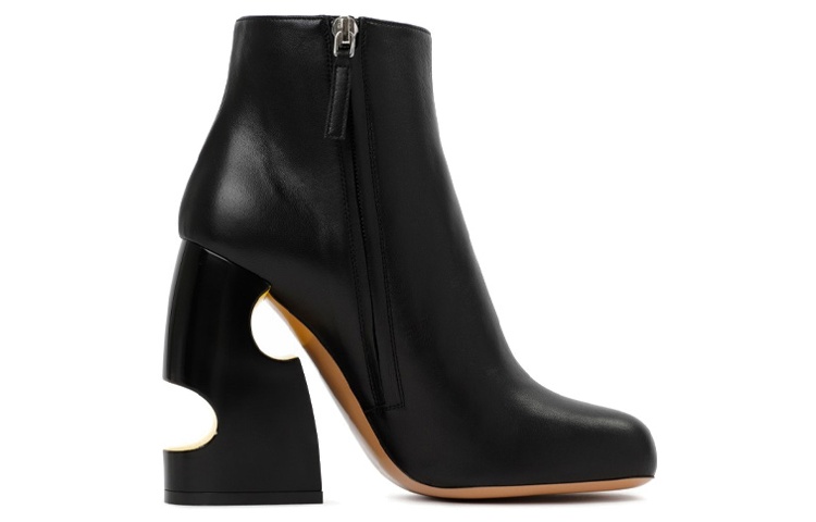 (W) Off-White Zip Tie Leather Ankle Boots 'Black' 圖 2