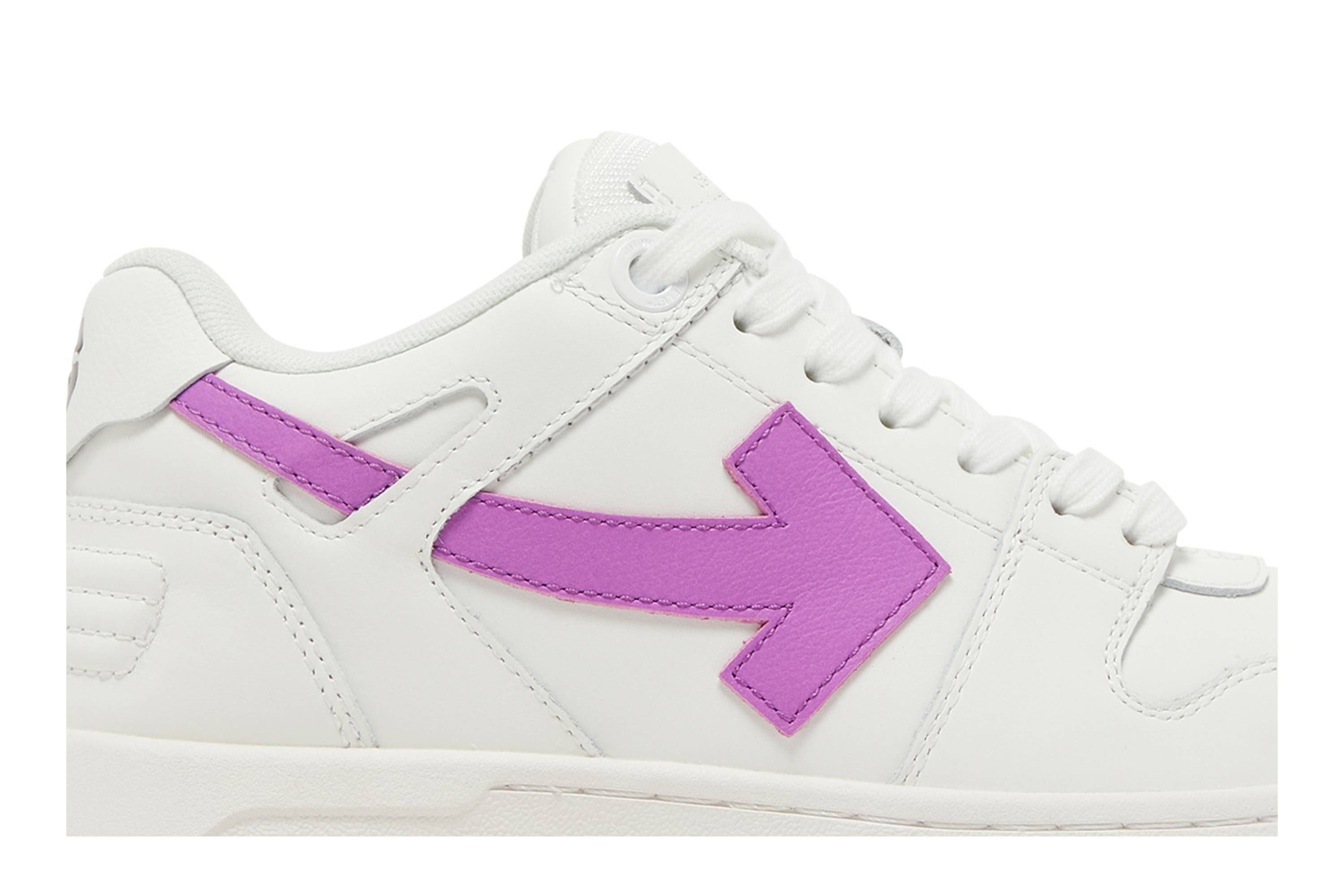 Order OFF-WHITE Out Of Office 皮革 低筒繫帶 時尚板鞋 女款 白紫