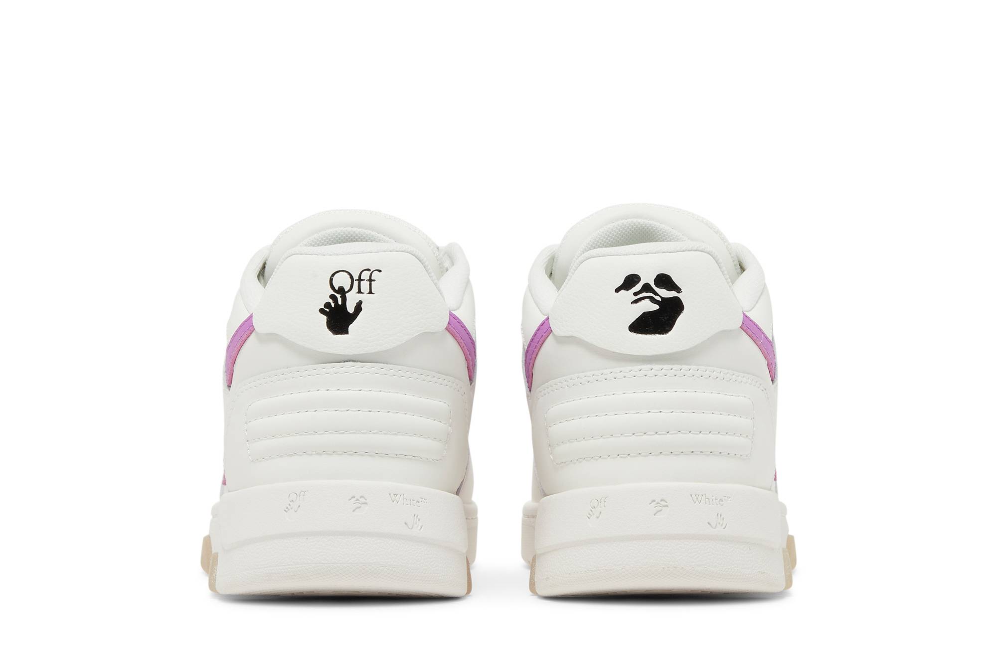 Details for OFF-WHITE Out Of Office 皮革 低筒繫帶 時尚板鞋 女款 白紫