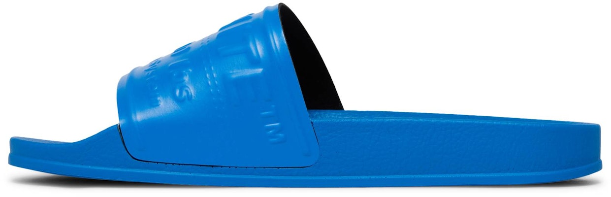 OFF-WHITE logo壓花拖鞋 藍色 Lookbook OFF-WHITE logo壓花拖鞋 藍色