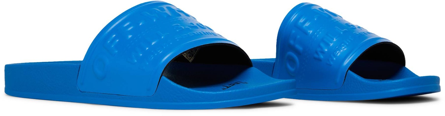 OFF-WHITE logo壓花拖鞋 藍色 Cheap OFF-WHITE logo壓花拖鞋 藍色