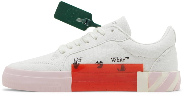 OFF-WHITE 棉布系帶時尚板鞋 女款 粉白 Lookbook OFF-WHITE 棉布系帶時尚板鞋 女款 粉白