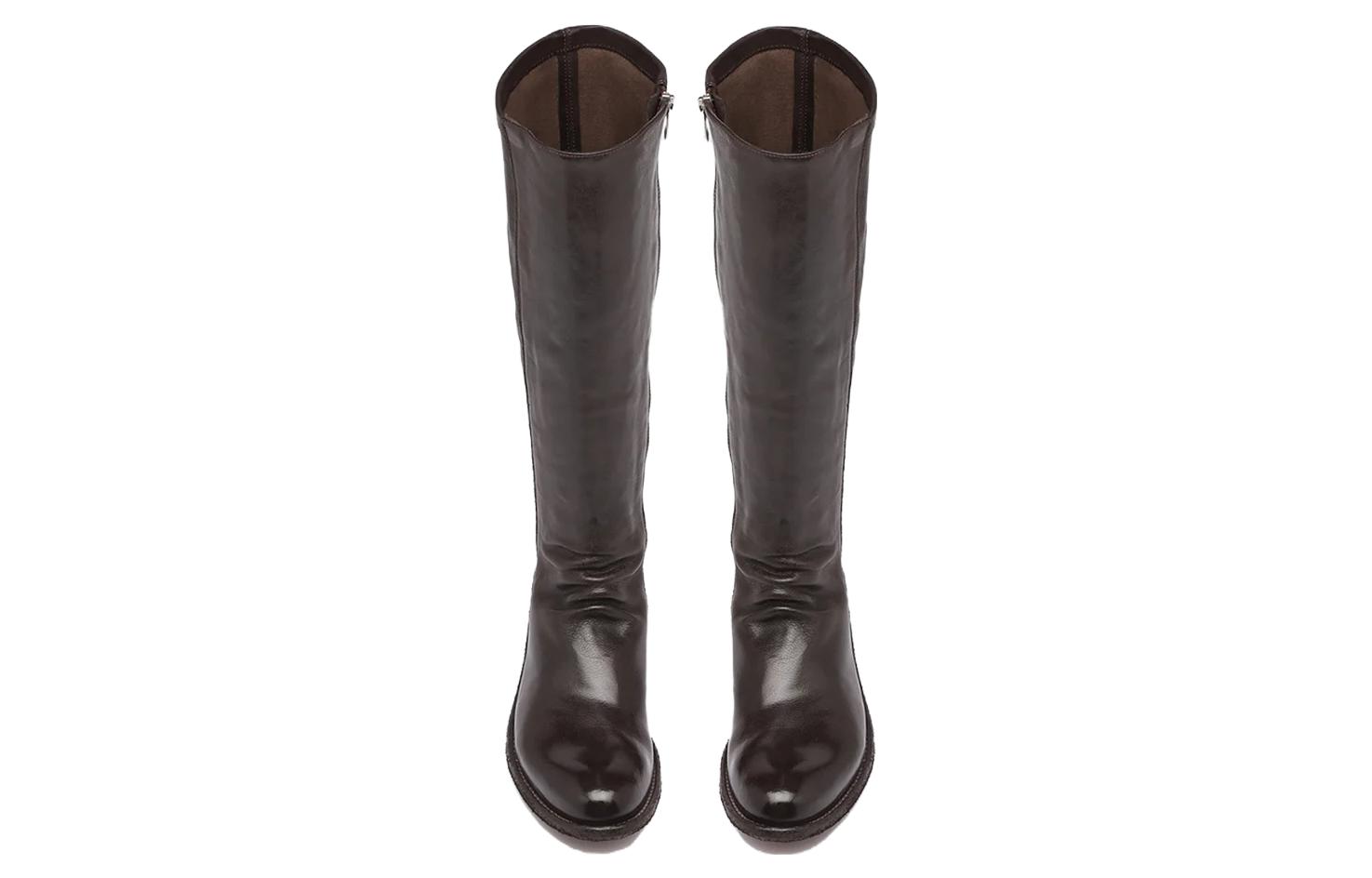 Lookbook (W) 오피치네 크리에이티브 브라운 가죽 하이탑 부츠 OCDLISO035IGNI2D215