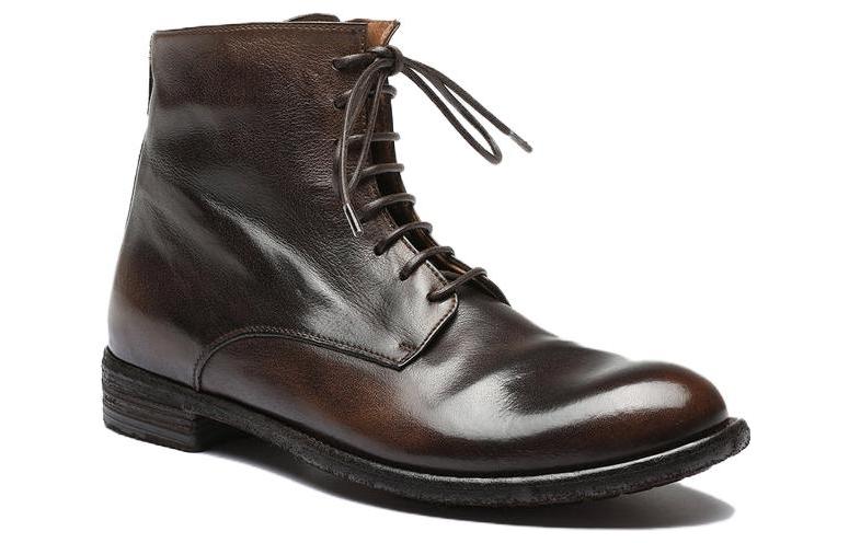 Order (W) 奥菲奇尼 创意 圆头棕色皮革短靴 OCDLEXI123IGN18D222