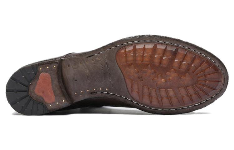 Shop (W) 奥菲奇尼 创意 圆头棕色皮革短靴 OCDLEXI123IGN18D222