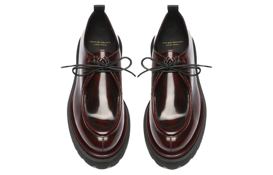 Shop Officine Creative 皮革 簡約小眾圓頭 女士休閒單鞋 女款 酒紅色